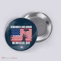 Remember And Honor Memorial Day Usa Flag Button thumb 0