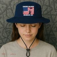 Remember And Honor Memorial Day Usa Flag Bucket Hat thumb 3