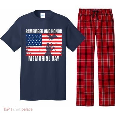Remember And Honor Memorial Day Usa Flag Pajama Set