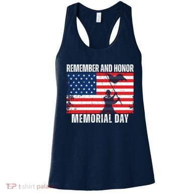 Remember And Honor Memorial Day Usa Flag Women's Tank Top