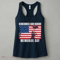 Remember And Honor Memorial Day Usa Flag Women's Tank Top thumb 3