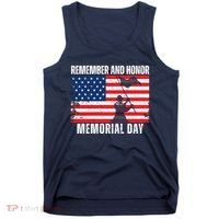 Remember And Honor Memorial Day Usa Flag Tank Top thumb 0