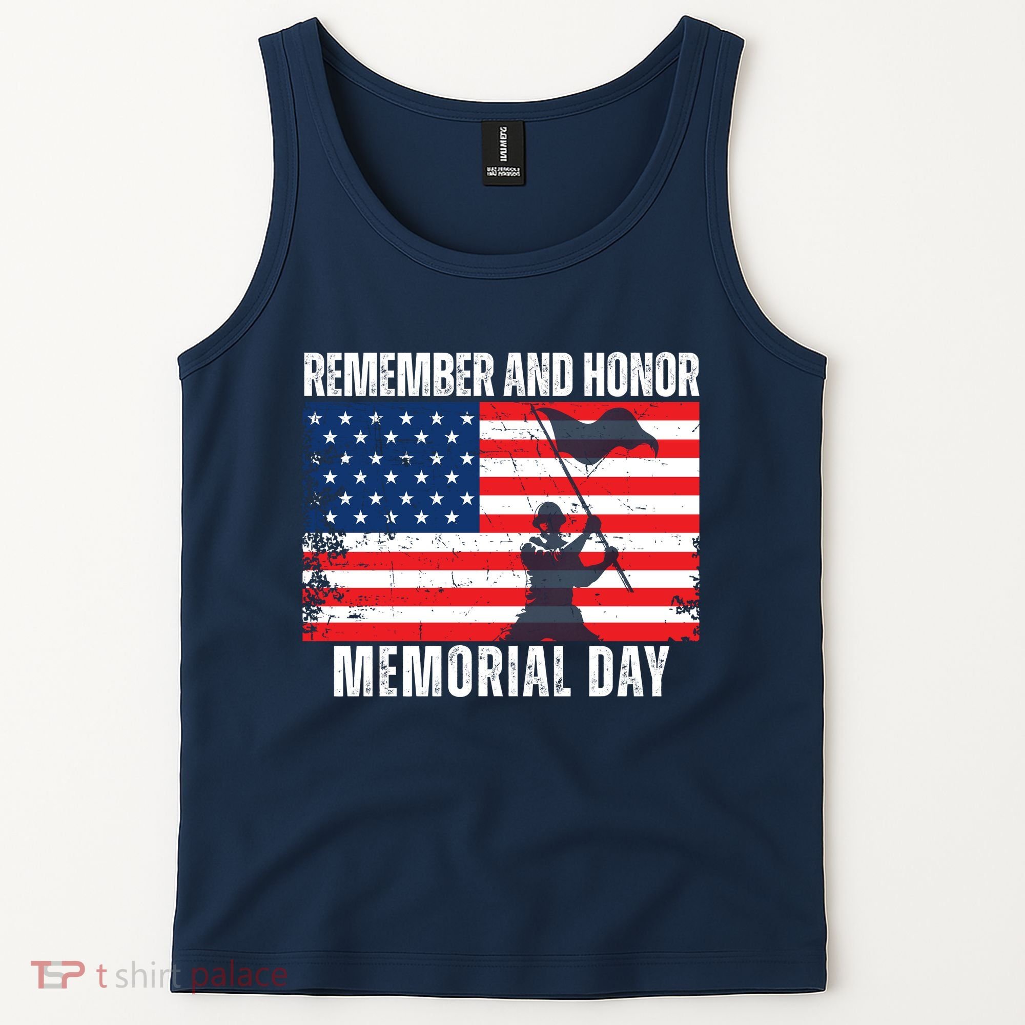 Remember And Honor Memorial Day Usa Flag Tank Top