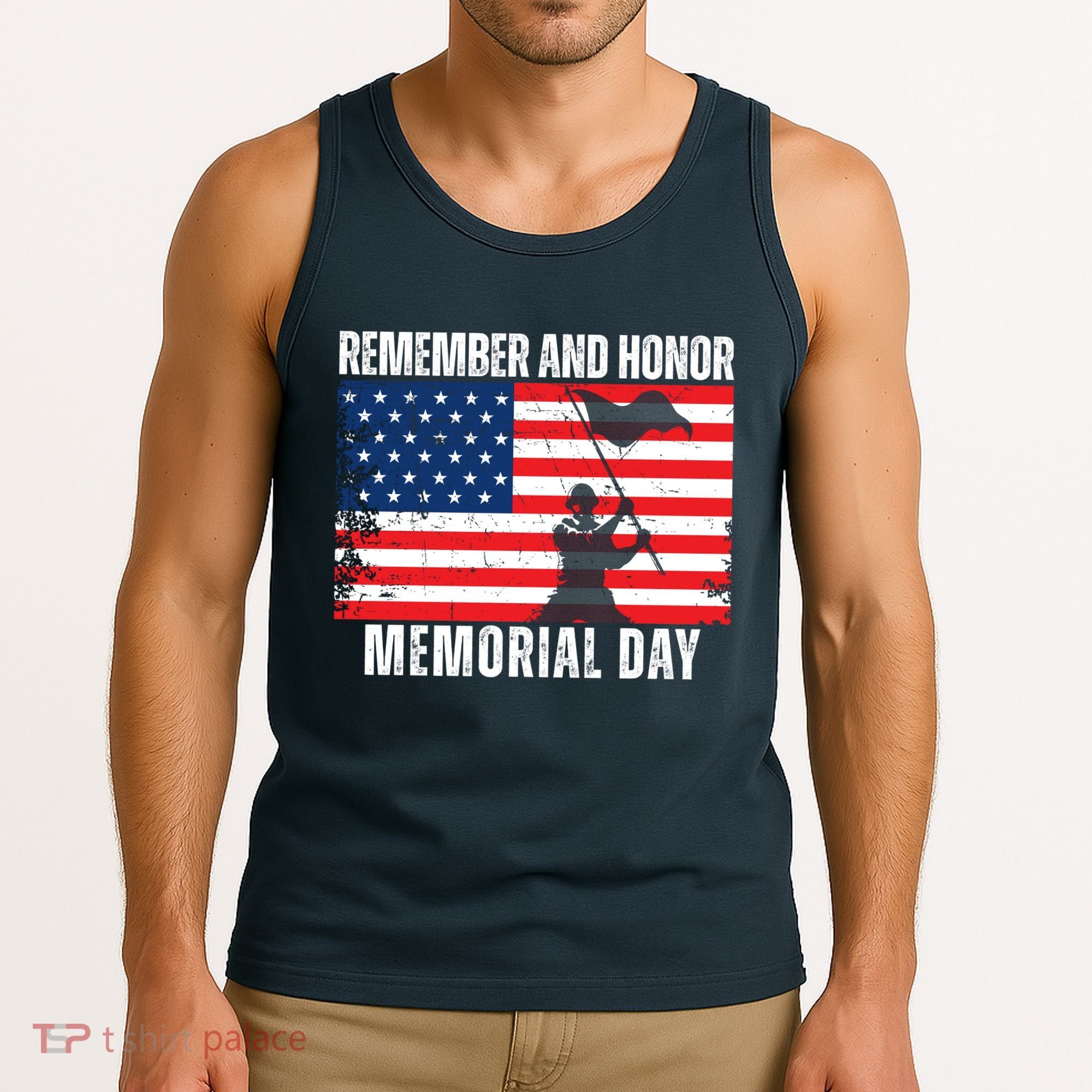 Remember And Honor Memorial Day Usa Flag Tank Top