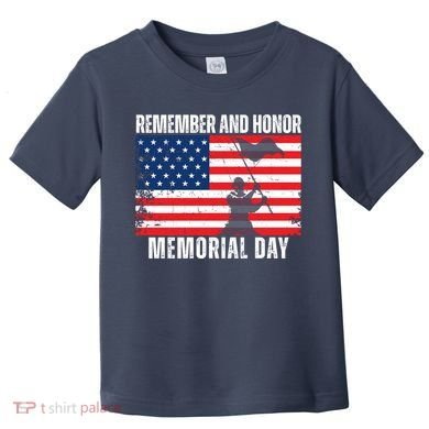 Remember And Honor Memorial Day Usa Flag Toddler T-Shirt