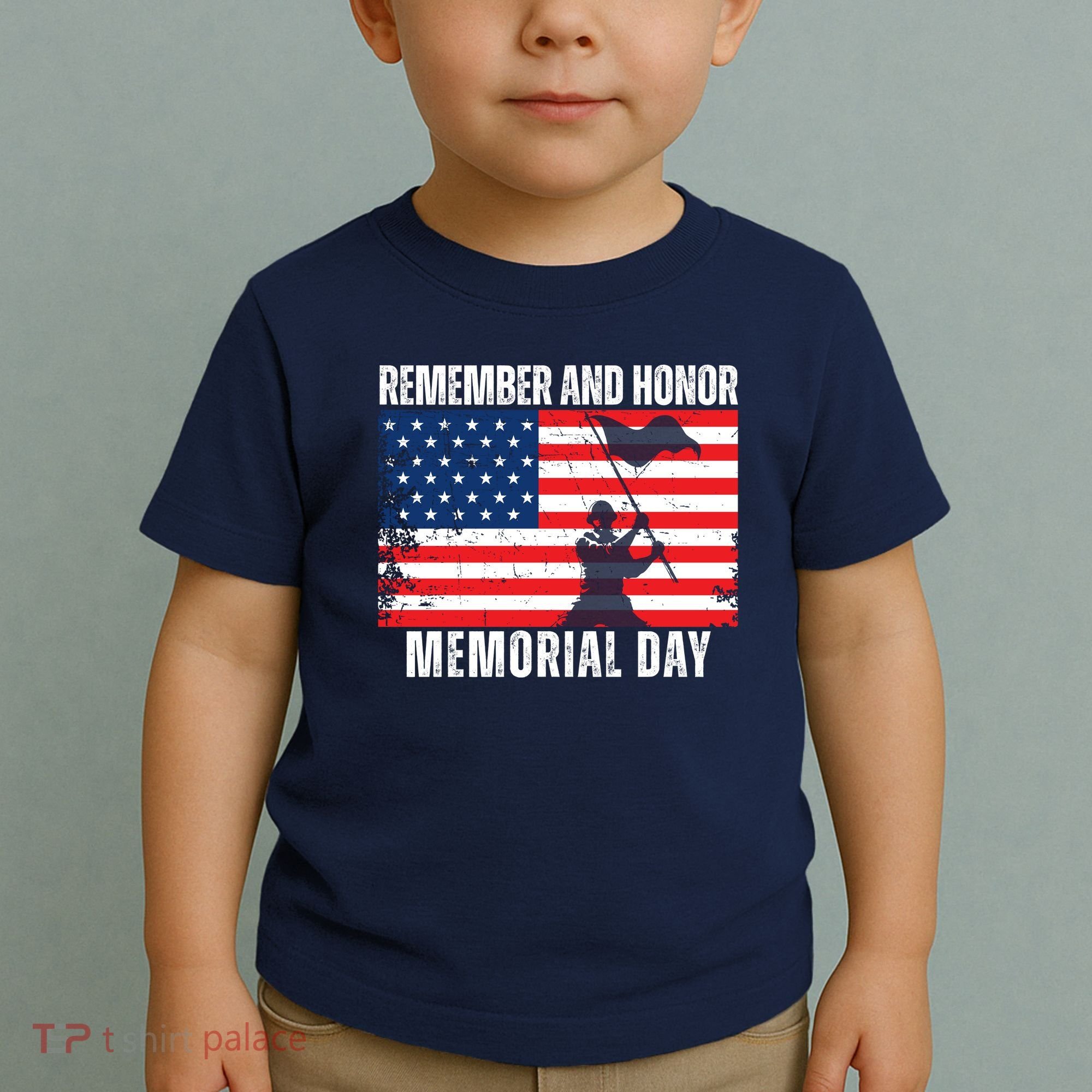 Remember And Honor Memorial Day Usa Flag Toddler T-Shirt