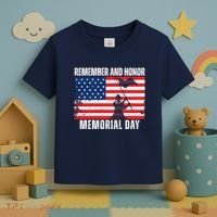 Remember And Honor Memorial Day Usa Flag Toddler T-Shirt thumb 3