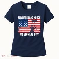 Remember And Honor Memorial Day Usa Flag Women's T-Shirt thumb 0