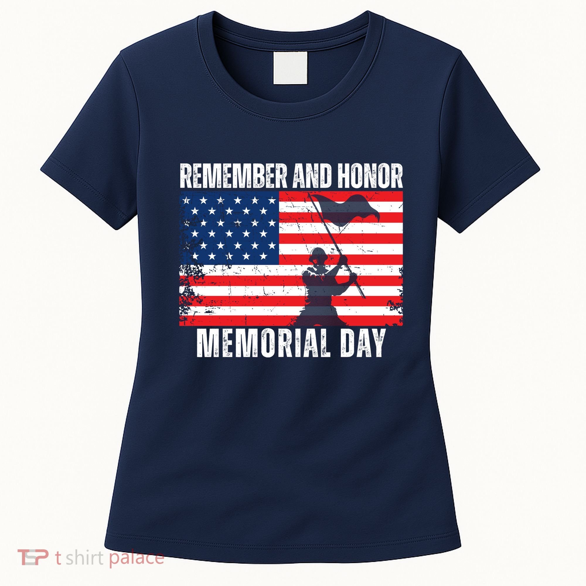 Remember And Honor Memorial Day Usa Flag Women's T-Shirt