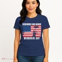 Remember And Honor Memorial Day Usa Flag Women's T-Shirt thumb 4