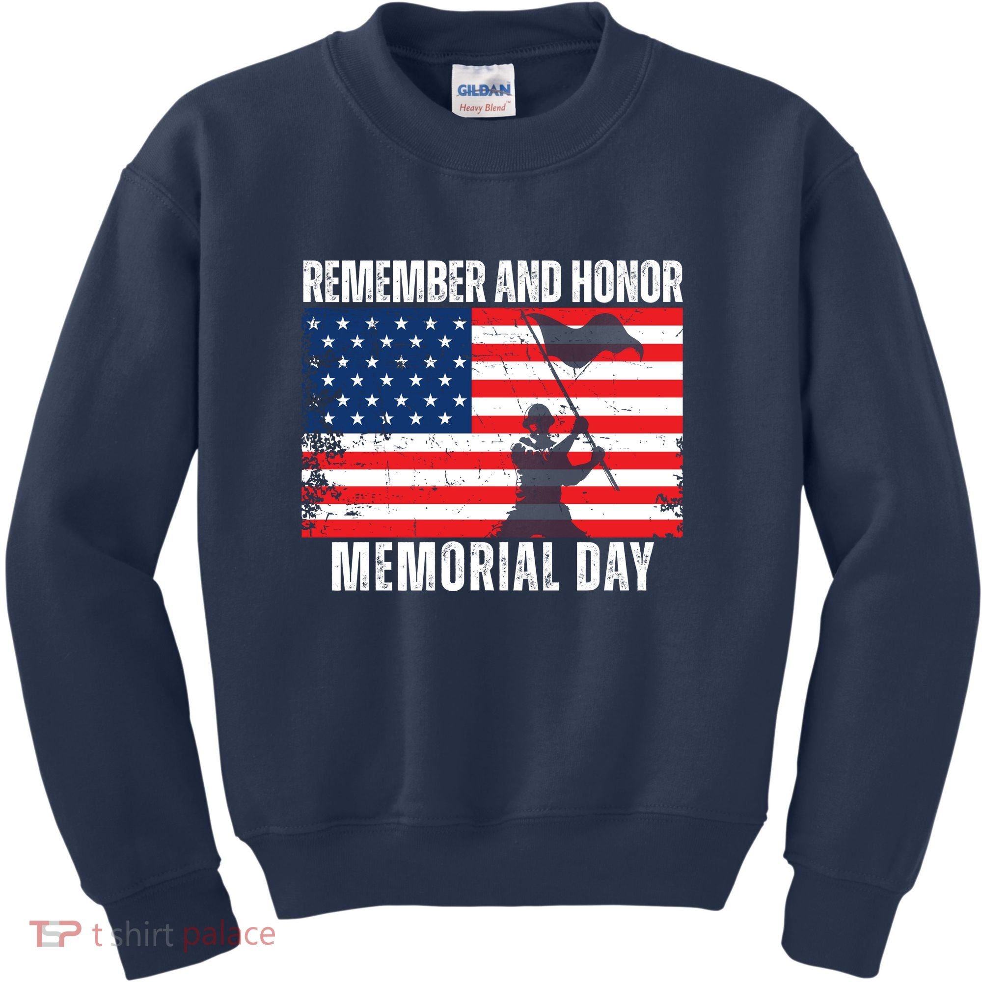 Remember And Honor Memorial Day Usa Flag Kids Sweatshirt