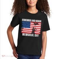 Remember And Honor Memorial Day Usa Flag Kids T-Shirt thumb 2