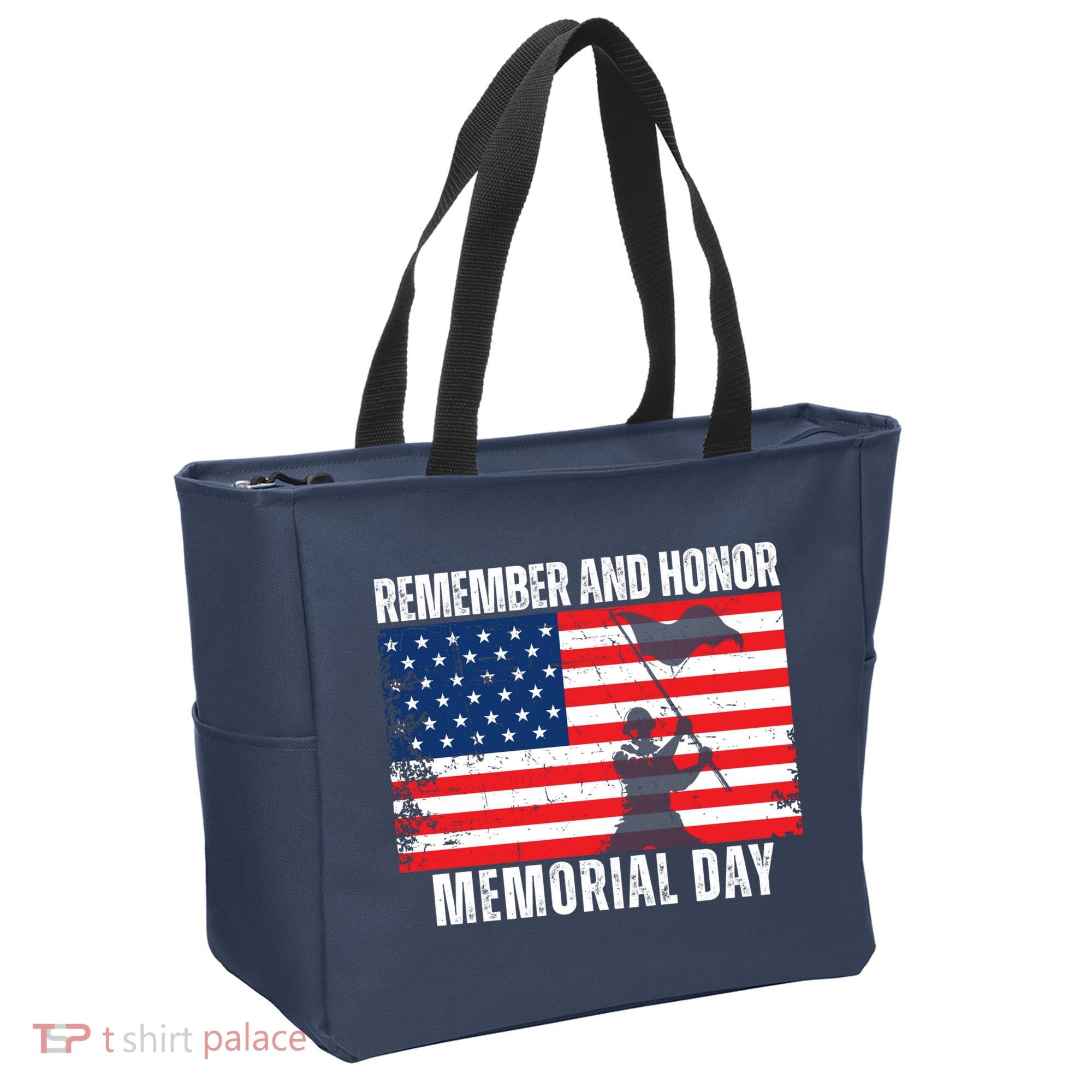 Remember And Honor Memorial Day Usa Flag Tote Bag