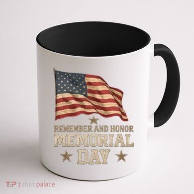 Remember and Honor Memorial Day Coffee Mug back