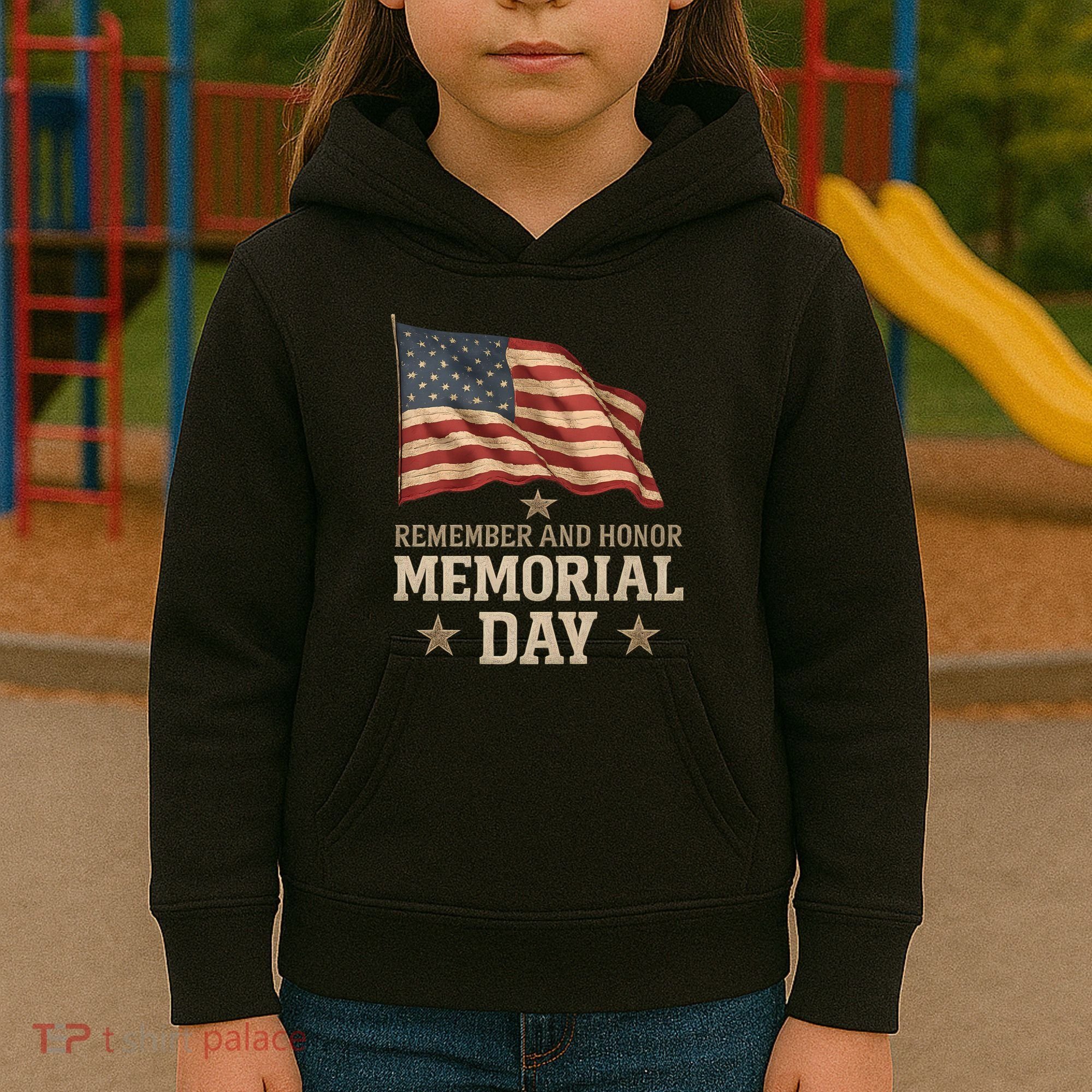 Remember and Honor Memorial Day Kids Hoodie