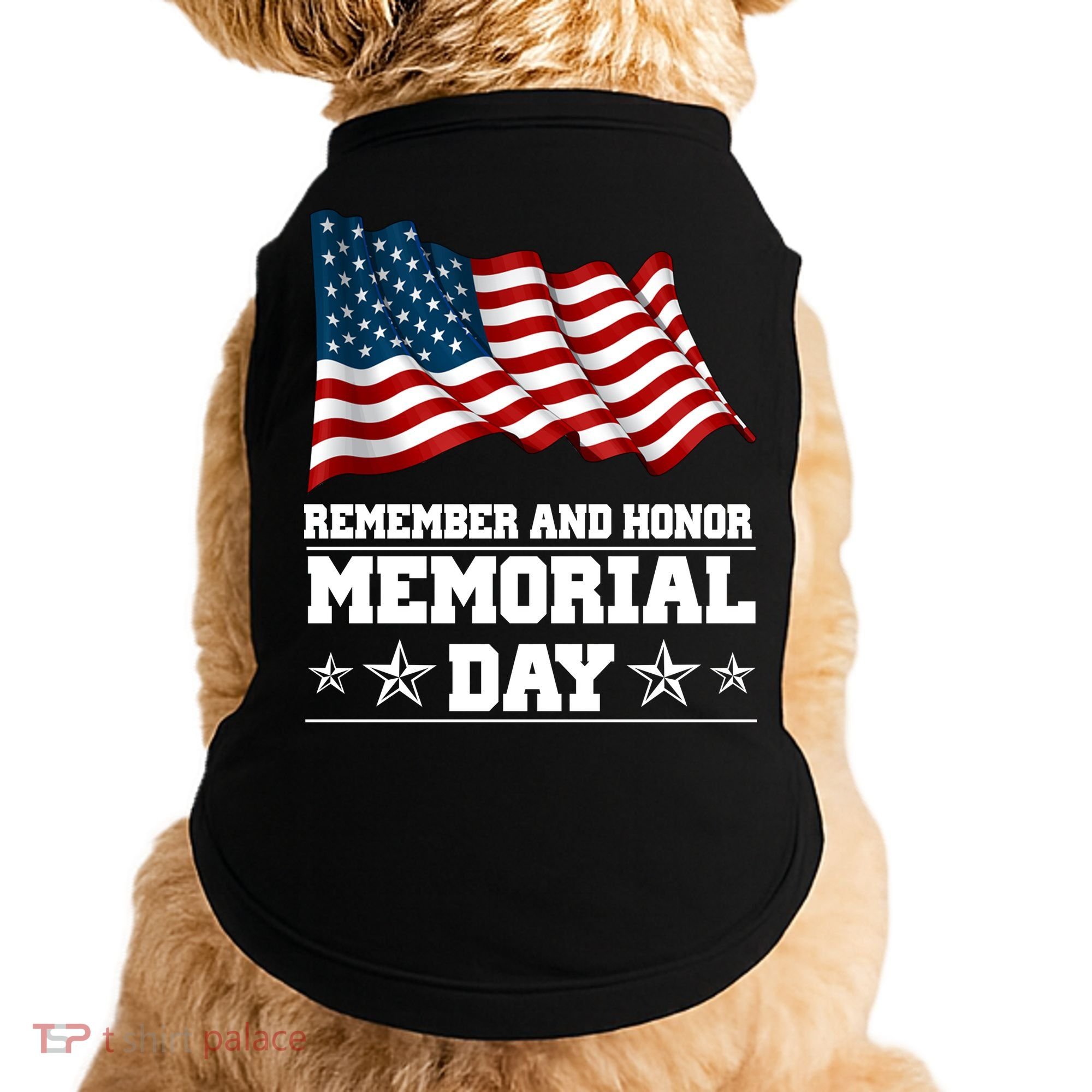 Remember And Honor Memorial Day Patriot Doggie Tank