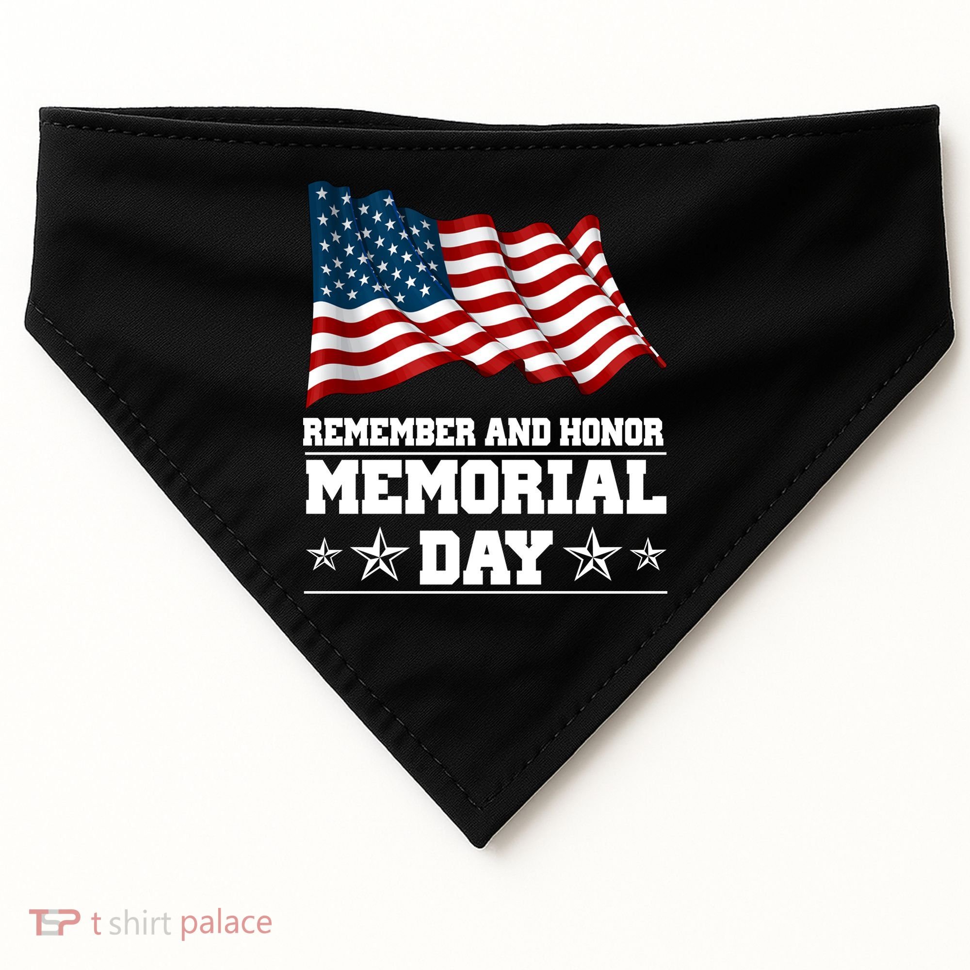 Remember And Honor Memorial Day Patriot USA-Made Doggie Bandana