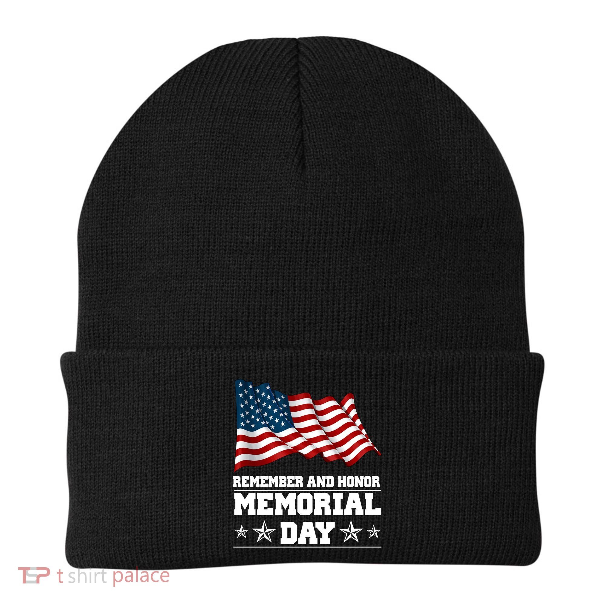 Remember And Honor Memorial Day Patriot Beanie