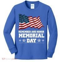 Remember And Honor Memorial Day Patriot Kids Long Sleeve Shirt thumb 0