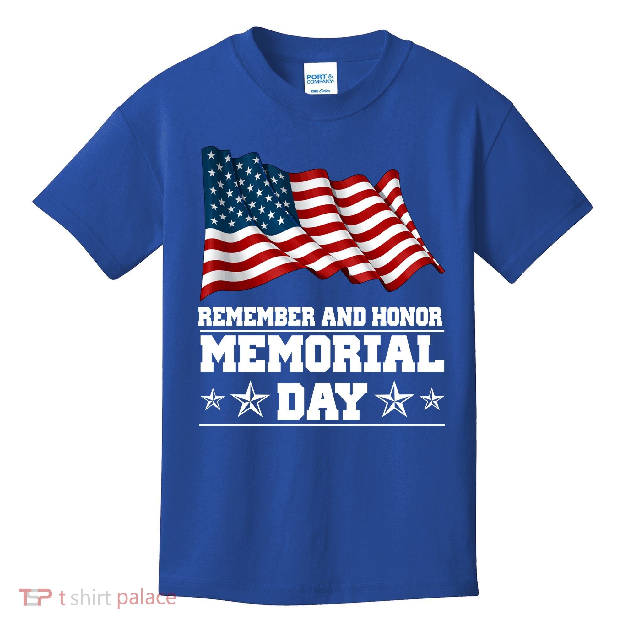 Remember And Honor Memorial Day Patriot Kids T-Shirt