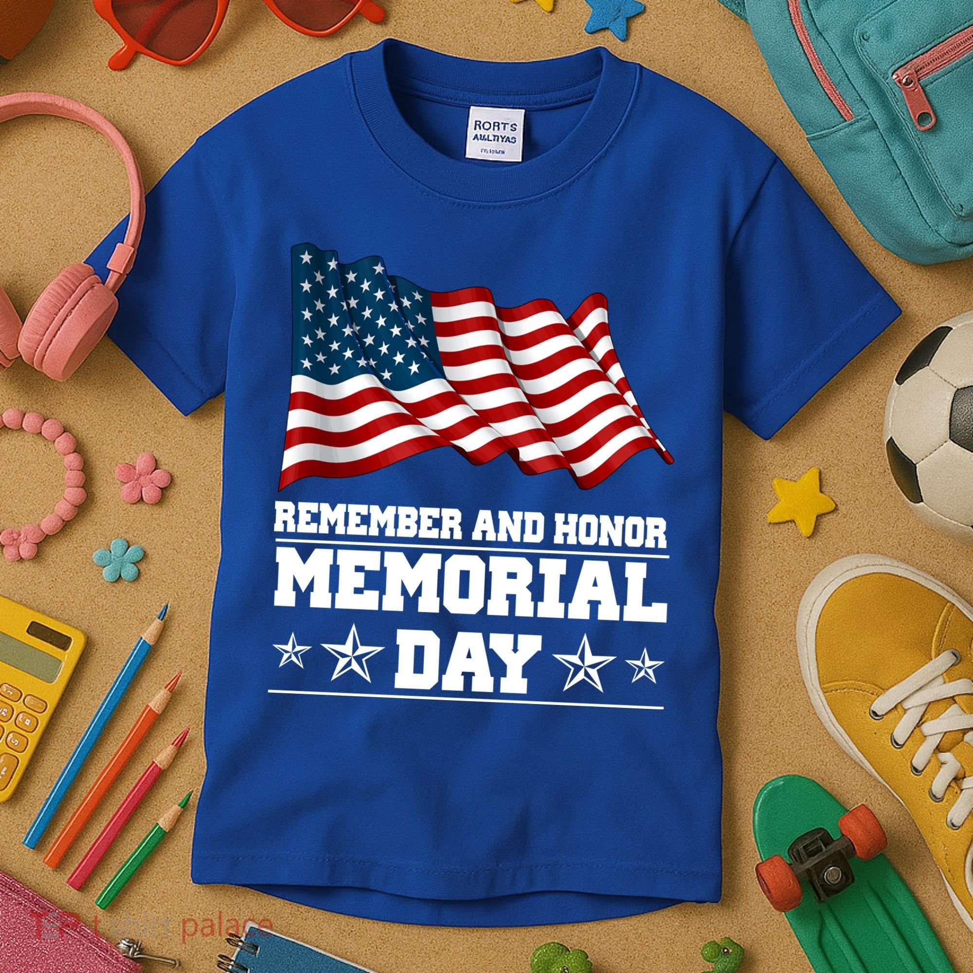 Remember And Honor Memorial Day Patriot Kids T-Shirt