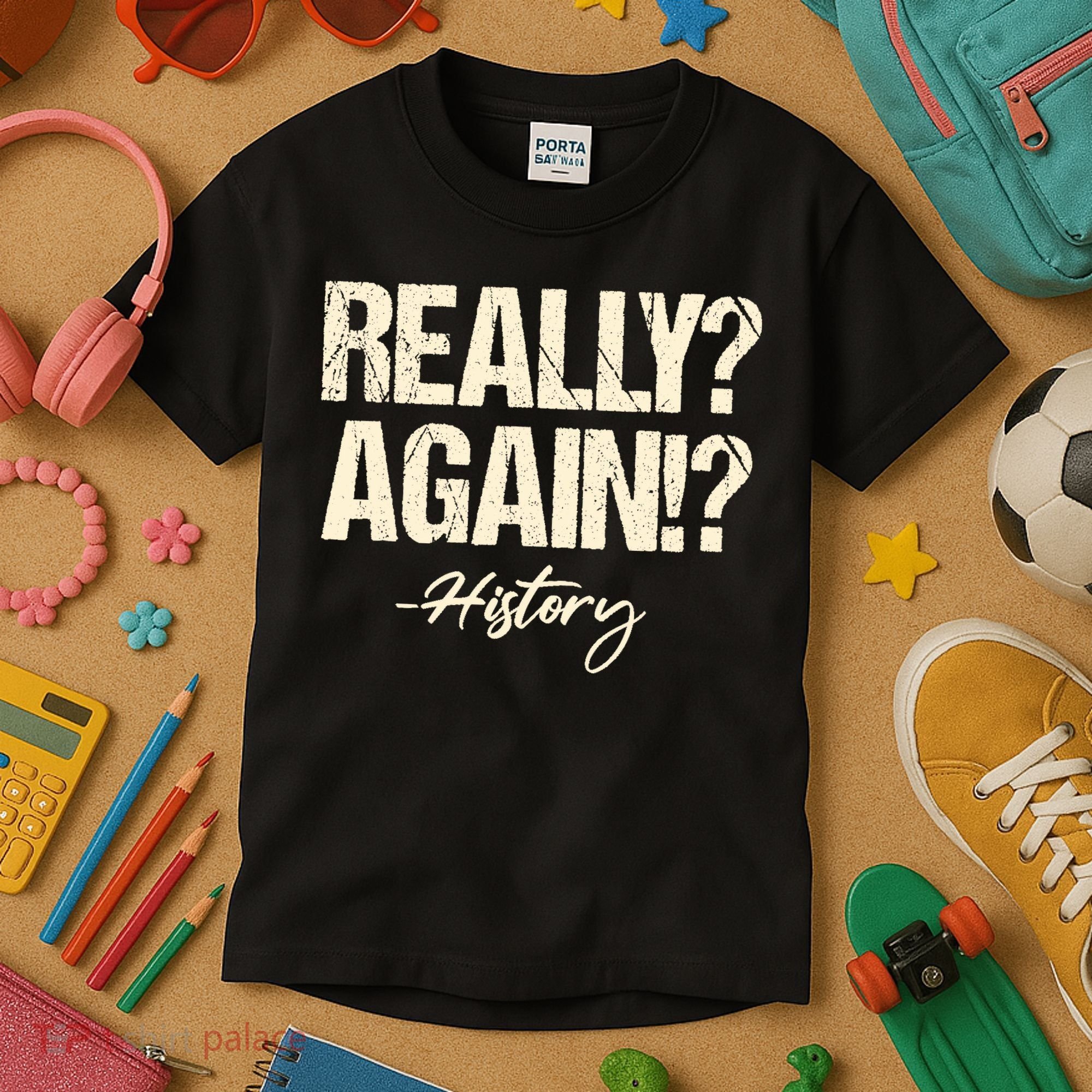 Really? Again!? History Teacher Historical Book Student Kids T-Shirt