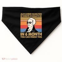 Retro Alexander Hamilton Wrote 51 Essays In 6 Months USA-Made Doggie Bandana thumb 0