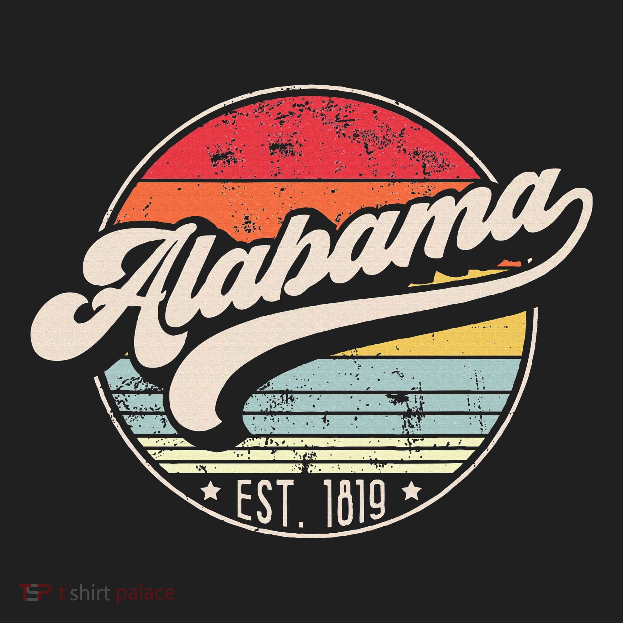 Retro Alabama Home State Al Cool 70s Style Sunset Women's Sweatshirt