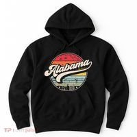 Retro Alabama Home State Al Cool 70s Style Sunset Hoodie thumb 0