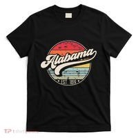 Retro Alabama Home State Al Cool 70s Style Sunset T-Shirt thumb 0