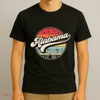 Retro Alabama Home State Al Cool 70s Style Sunset T-Shirt thumb 3