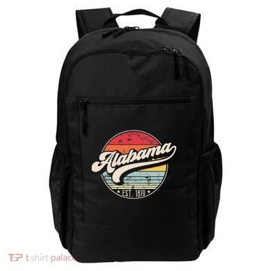 Retro Alabama Home State Al Cool 70s Style Sunset Backpack