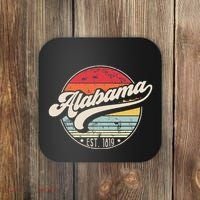 Retro Alabama Home State Al Cool 70s Style Sunset Coaster thumb 0