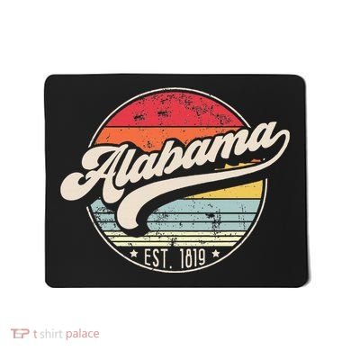 Retro Alabama Home State Al Cool 70s Style Sunset Mousepad