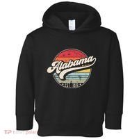 Retro Alabama Home State Al Cool 70s Style Sunset Toddler Hoodie thumb 0