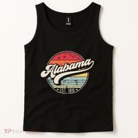 Retro Alabama Home State Al Cool 70s Style Sunset Tank Top thumb 2