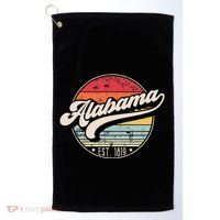 Retro Alabama Home State Al Cool 70s Style Sunset Golf Towel thumb 0