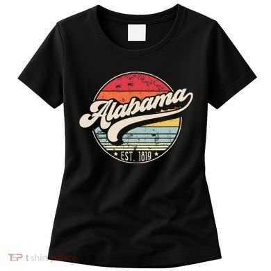 Retro Alabama Home State Al Cool 70s Style Sunset Women's T-Shirt