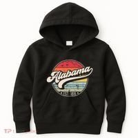 Retro Alabama Home State Al Cool 70s Style Sunset Kids Hoodie thumb 0