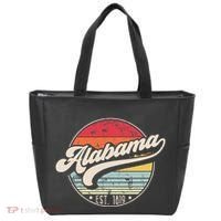 Retro Alabama Home State Al Cool 70s Style Sunset Tote Bag thumb 0