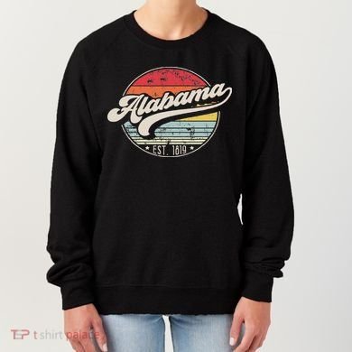 Retro Alabama Home State Al Cool 70s Style Sunset Women's Sweatshirt