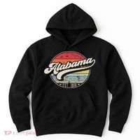 Retro Alabama Home State Al Cool 70s Style Sunset Hoodie thumb 0