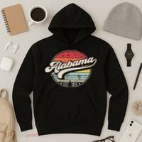Retro Alabama Home State Al Cool 70s Style Sunset Hoodie thumb 3