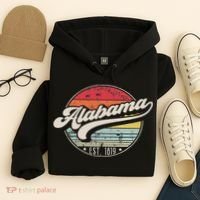 Retro Alabama Home State Al Cool 70s Style Sunset Hoodie thumb 4