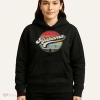 Retro Alabama Home State Al Cool 70s Style Sunset Hoodie thumb 5