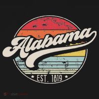 Retro Alabama Home State Al Cool 70s Style Sunset Long Sleeve Shirt thumb 2