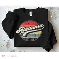 Retro Alabama Home State Al Cool 70s Style Sunset Sweatshirt thumb 2