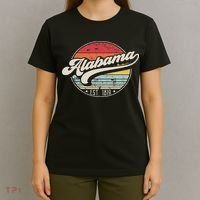 Retro Alabama Home State Al Cool 70s Style Sunset T-Shirt thumb 4