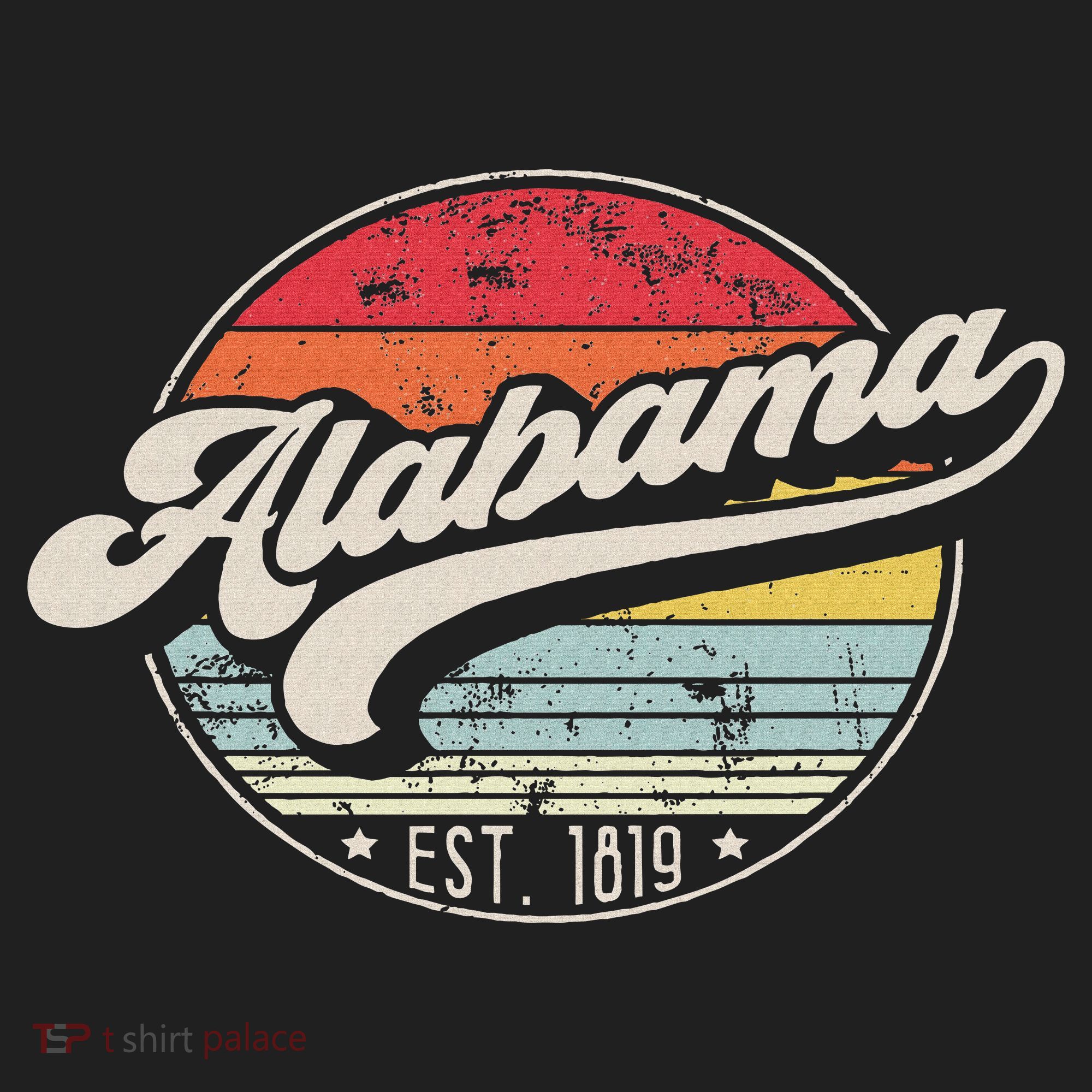 Retro Alabama Home State Al Cool 70s Style Sunset Beanie