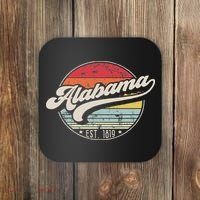Retro Alabama Home State Al Cool 70s Style Sunset Coaster thumb 0